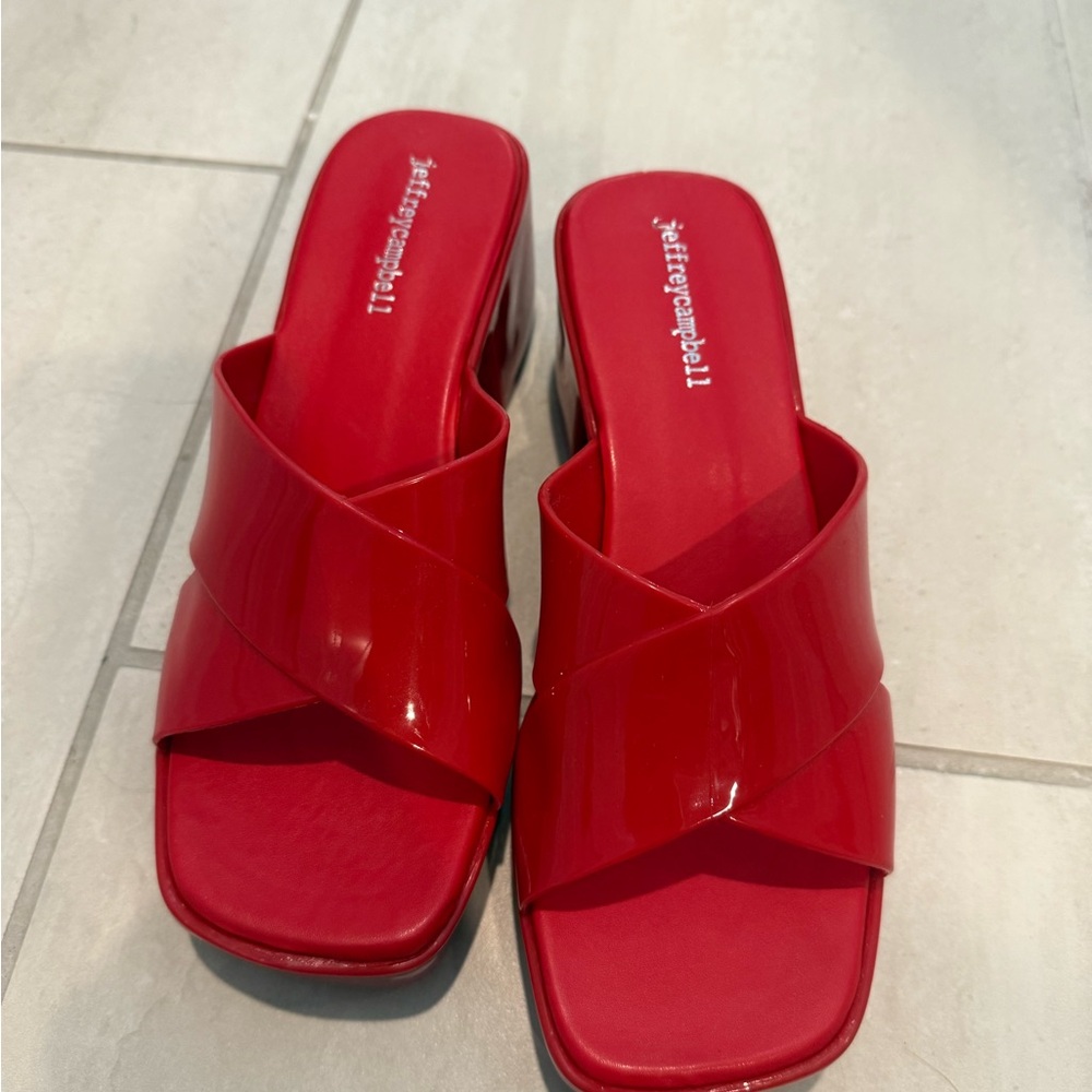 Jeffrey Campbell Red Slide Sandals